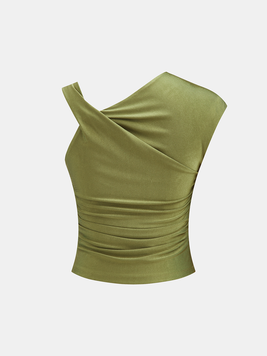 Asymmetric Ruched Sleeveless Top