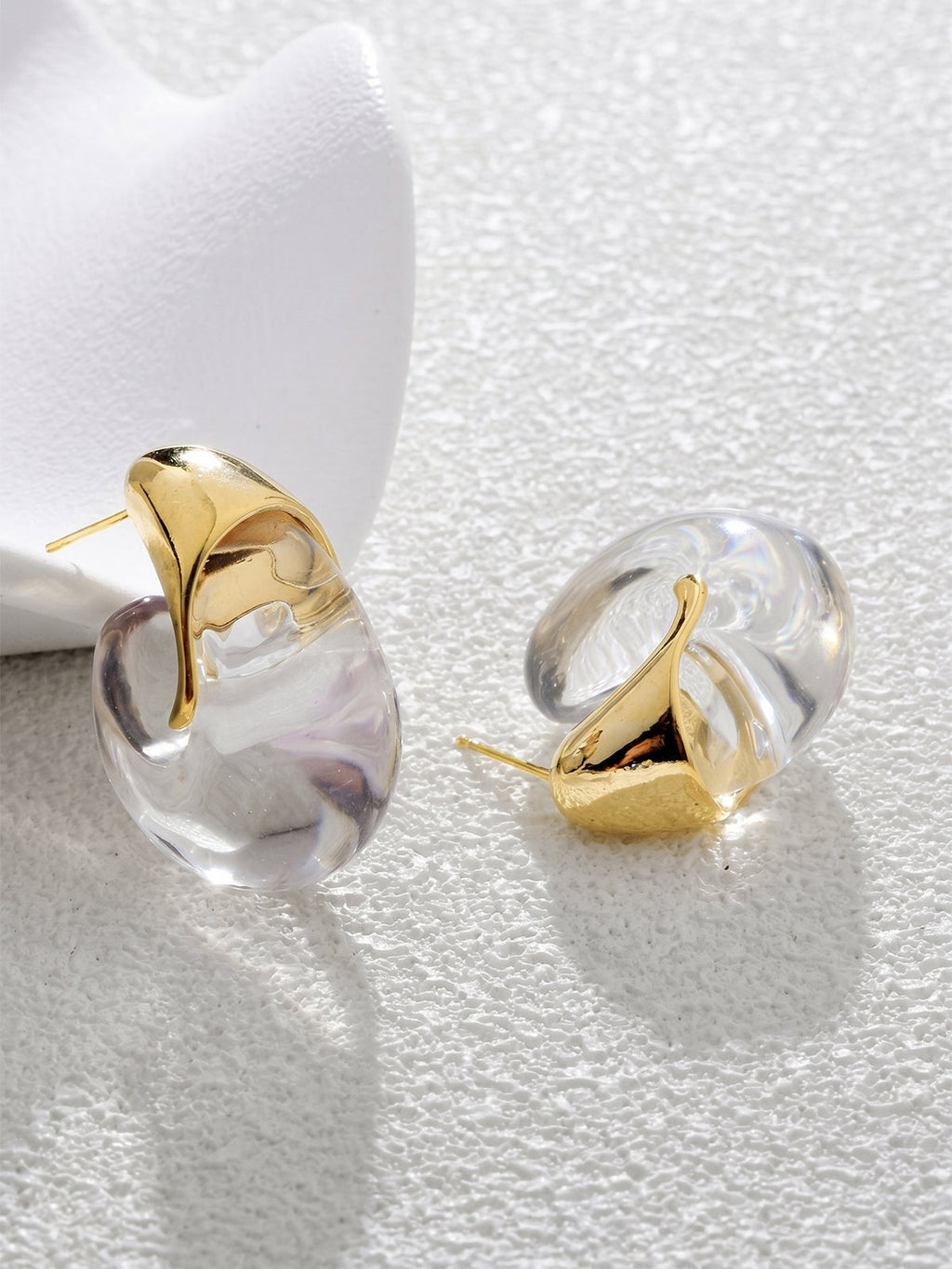 Chunky Transparent Resin Hoop Earrings