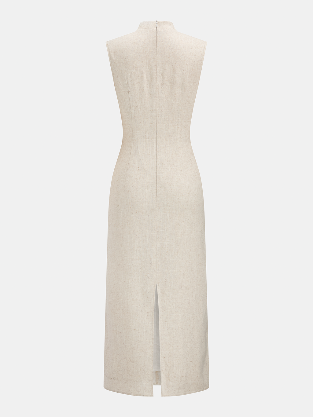 Floral Embroidered Cotton Linen Sleeveless Dress