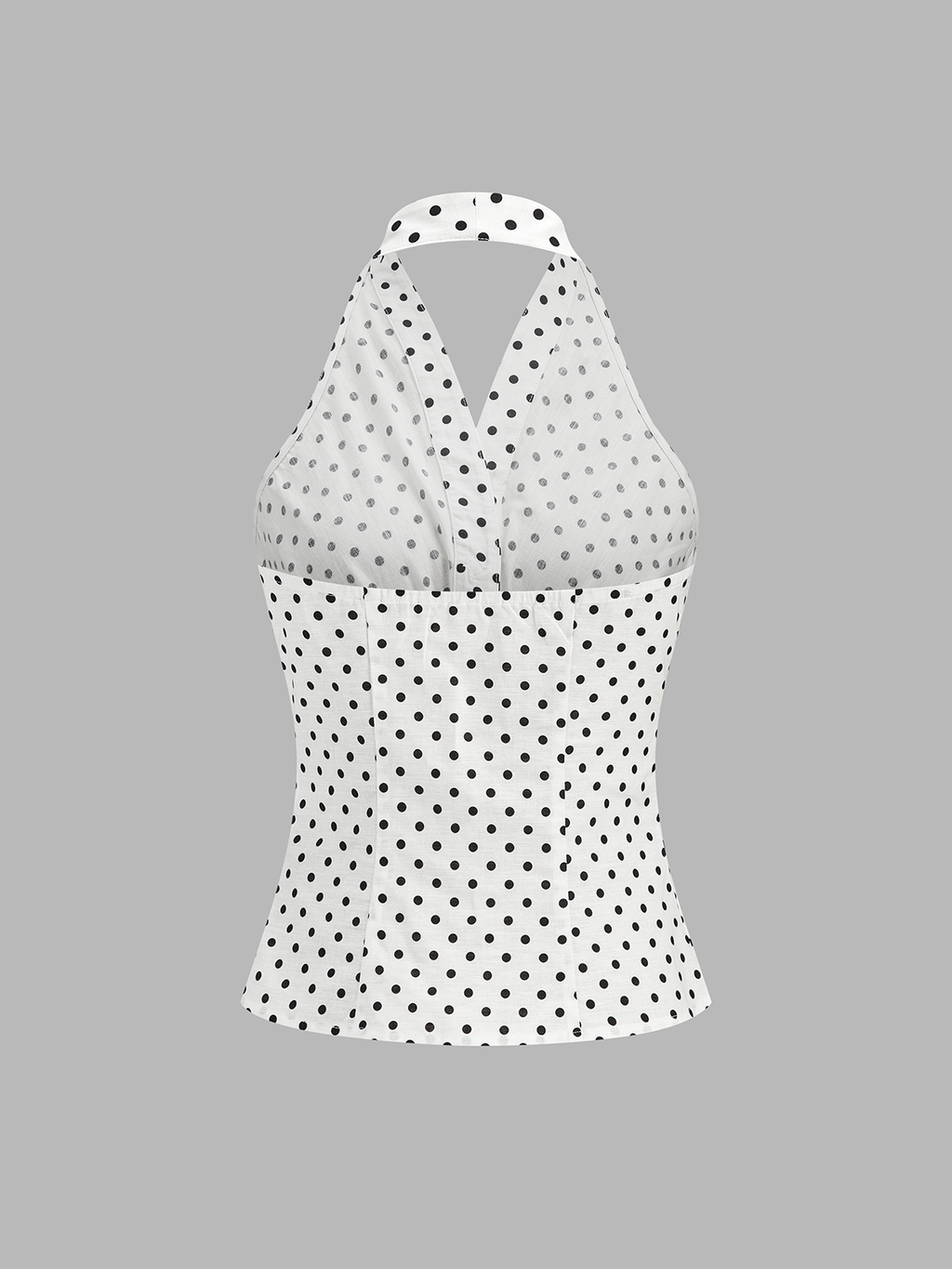 Polka Dot Ruched Halter Top