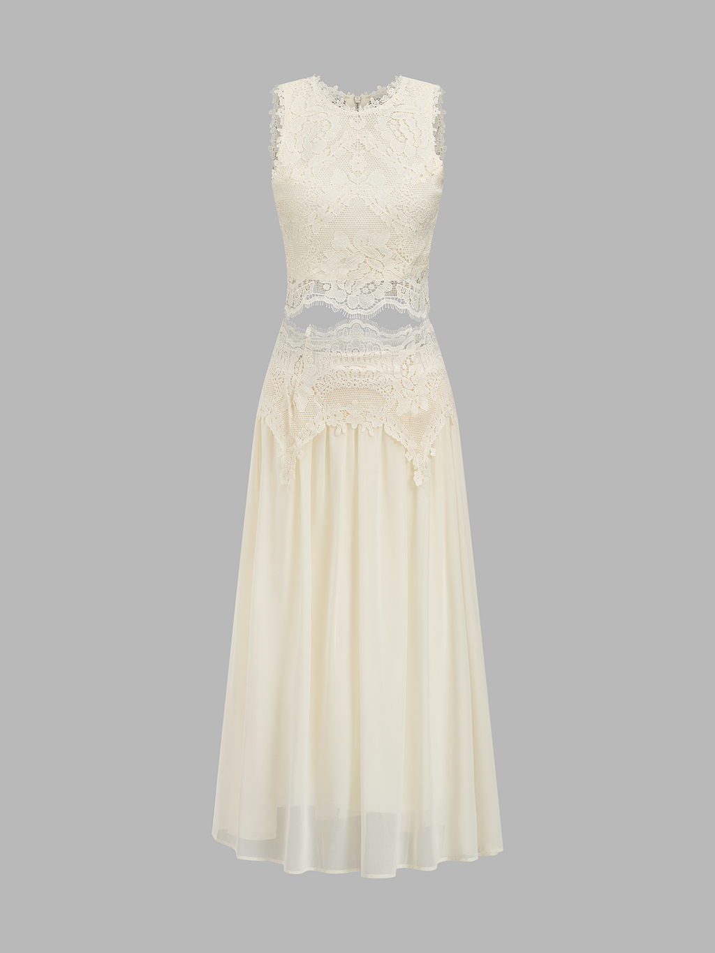 Semi-Sheer Floral Lace Tank Top