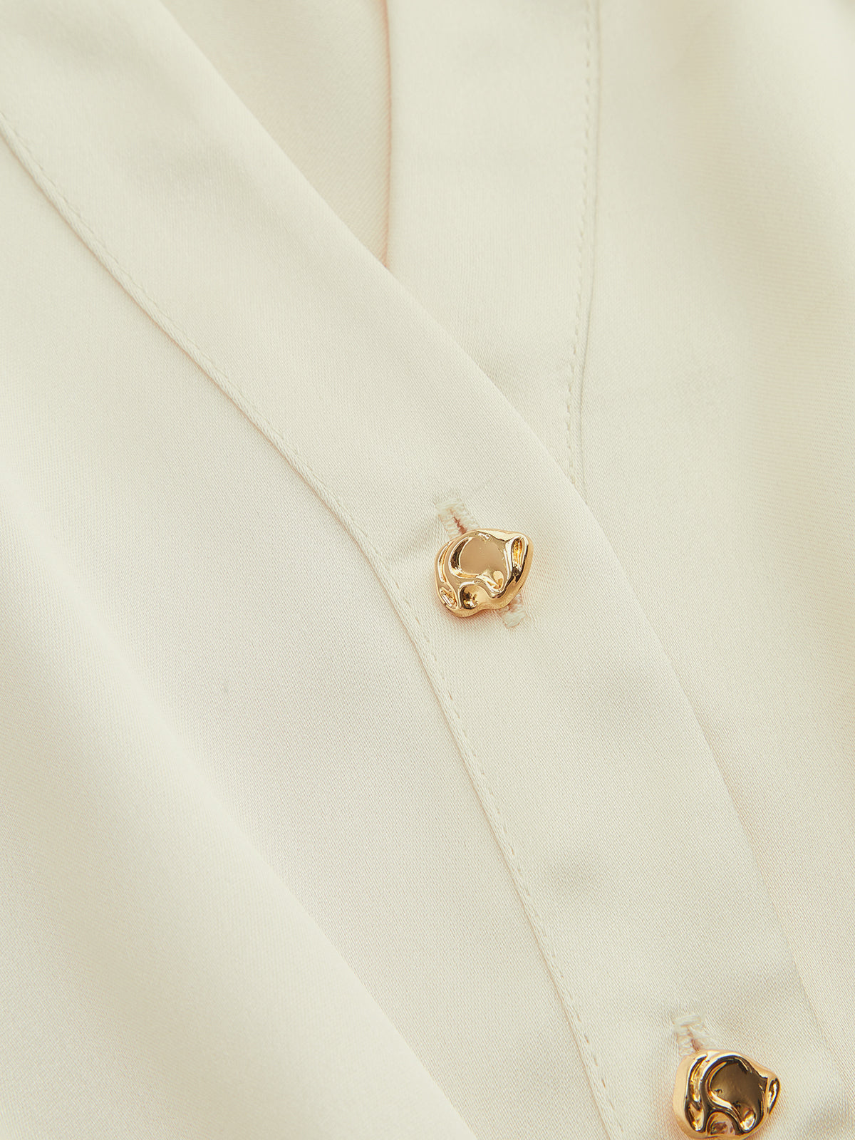 Satin Sleeveless Metal Button Shirt Bodysuit