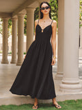Keyhole Bustier Cotton Linen Cami Maxi Dress