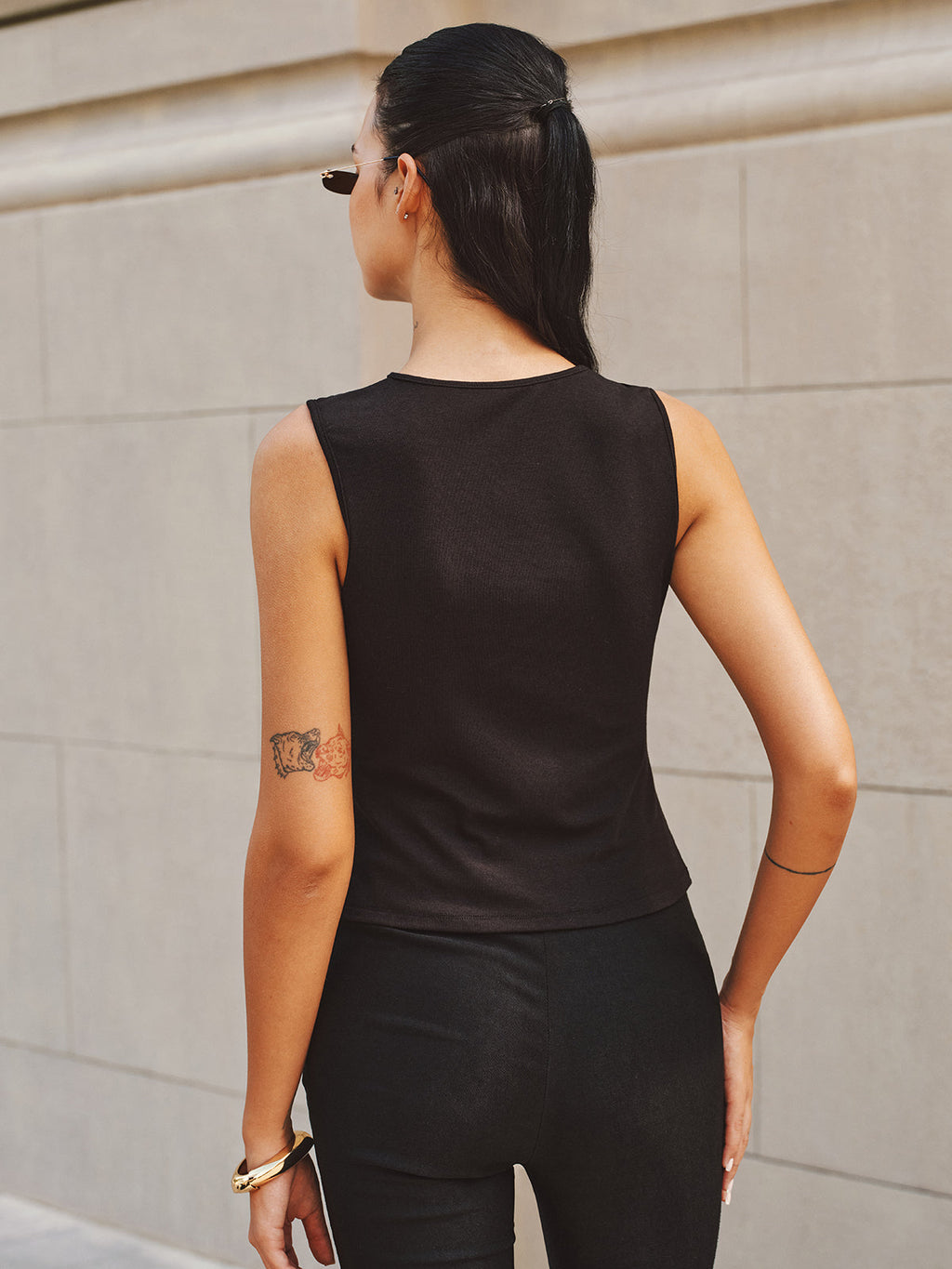 Metal Detail Sleeveless Tank Top