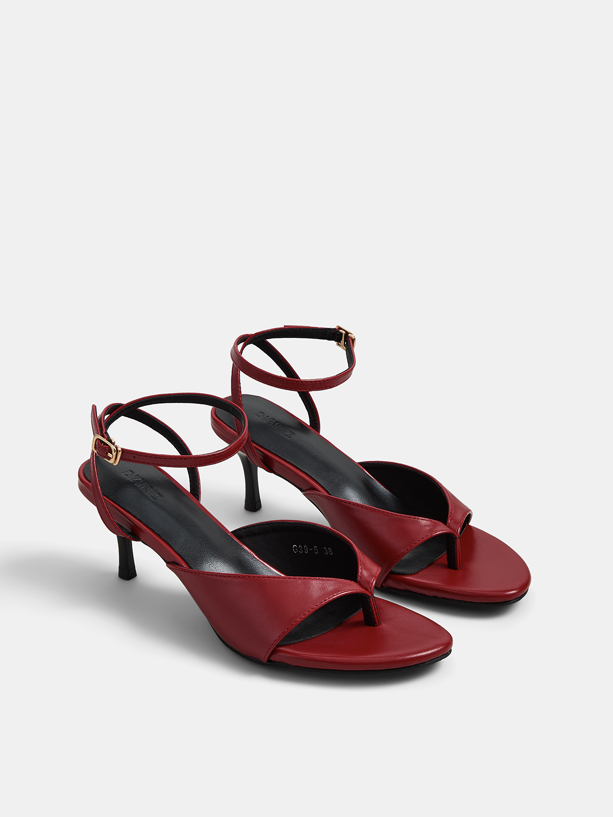 Thong Ankle Strap High Heel Sandals