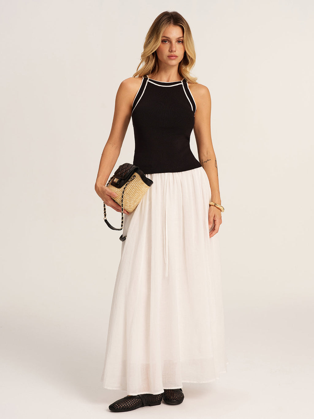 Contrast Trim Knit Tank Top
