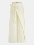 Lace Tie Wrap Wide Leg Pants