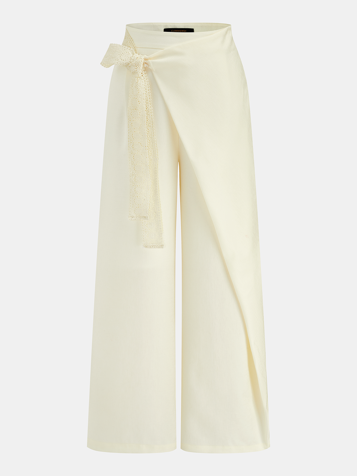 Lace Tie Wrap Wide Leg Pants
