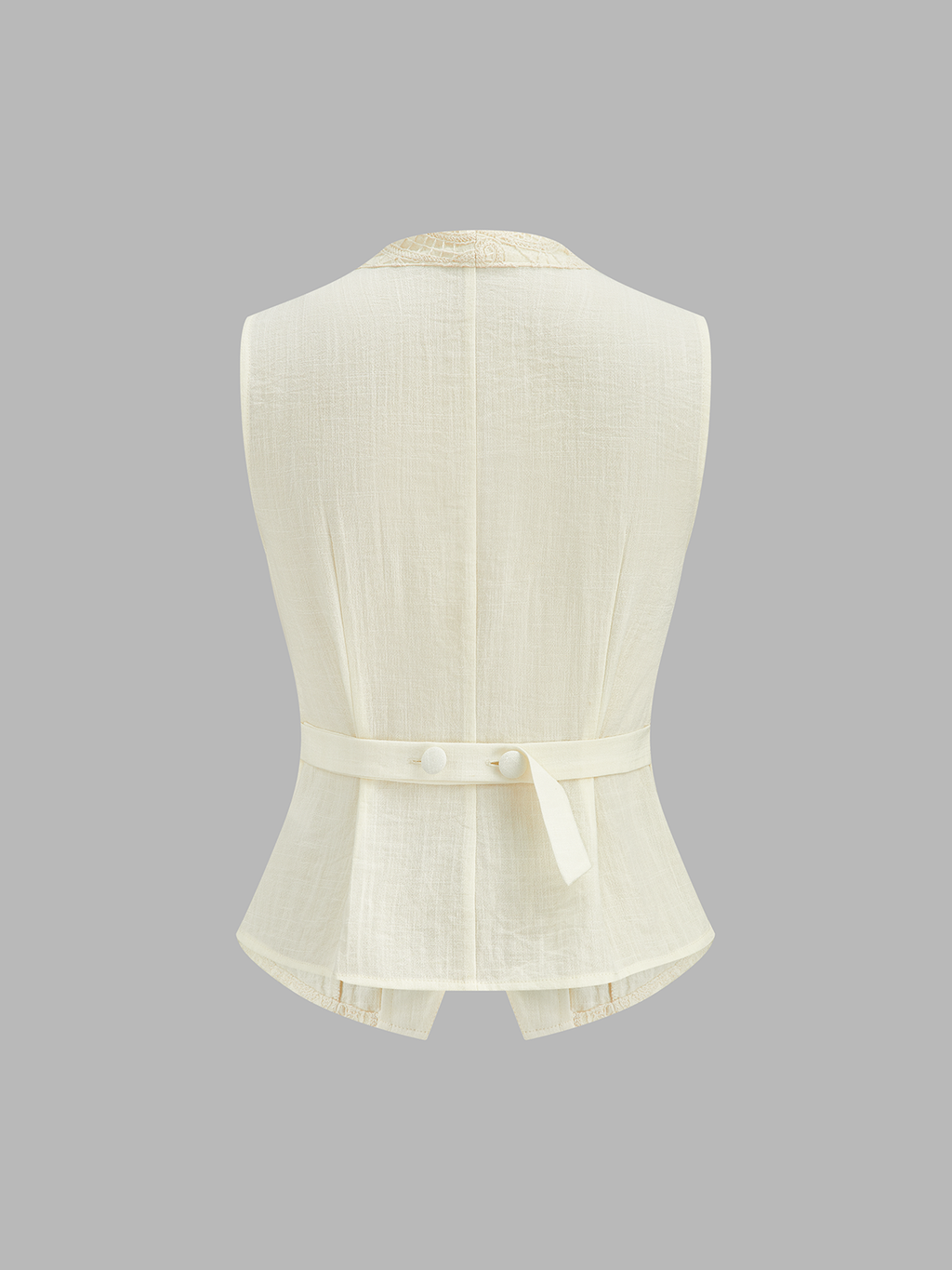 Guipure Lace Vest & Roll Cuff Pants Set