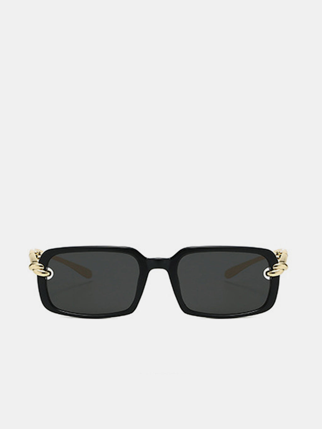 Metal Twist Detail Rectangular Frame Sunglasses