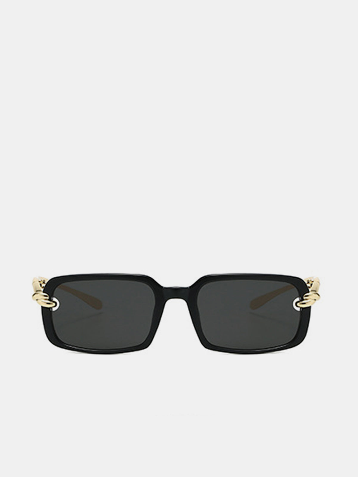 Metal Twist Detail Rectangular Frame Sunglasses