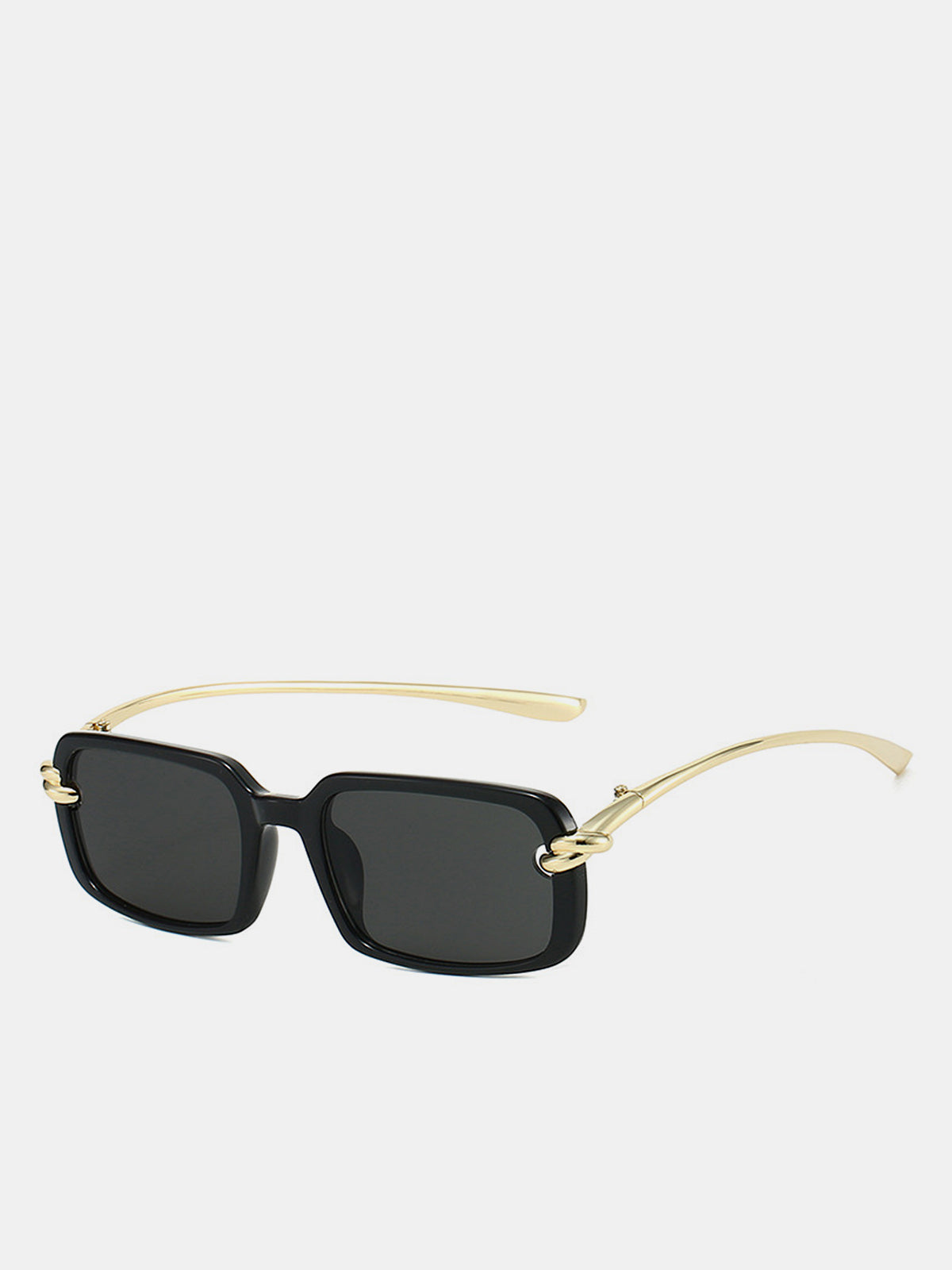 Metal Twist Detail Rectangular Frame Sunglasses