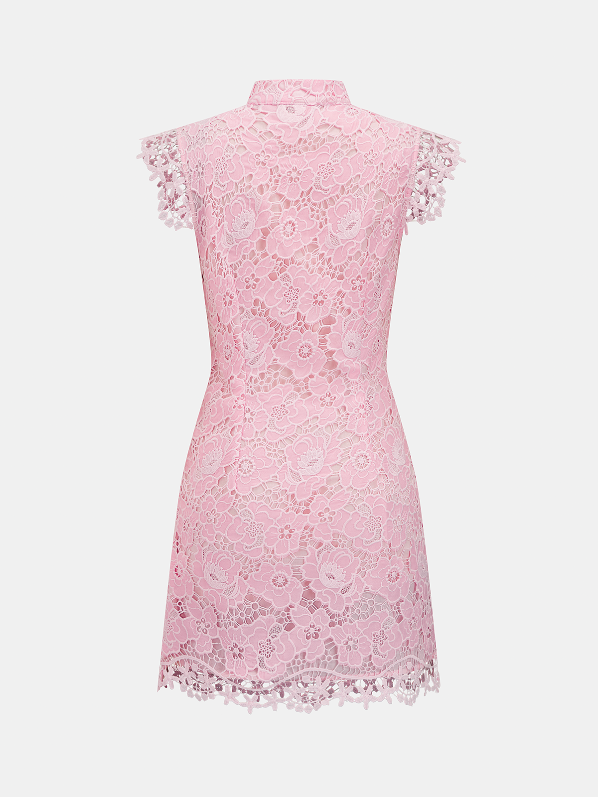 Frog Button Guipure Lace Cheongsam Mini Dress