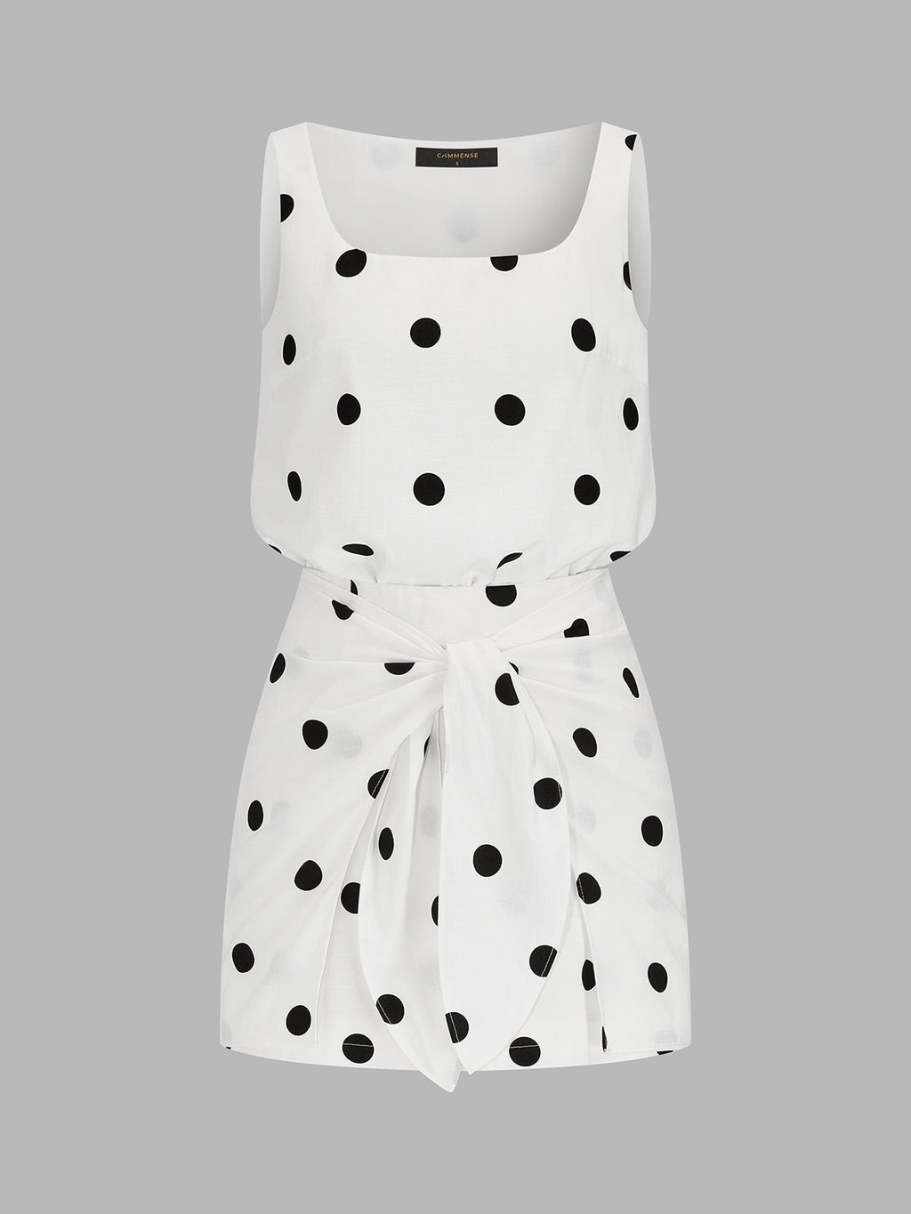 Square Neck Polka Dot Top & Mini Skirt Set
