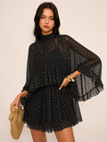 Polka Dot Chiffon Two Piece Dress Set