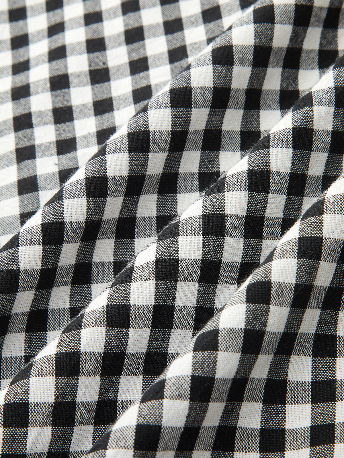 Gingham Deep V Halter Cotton Midi Dress