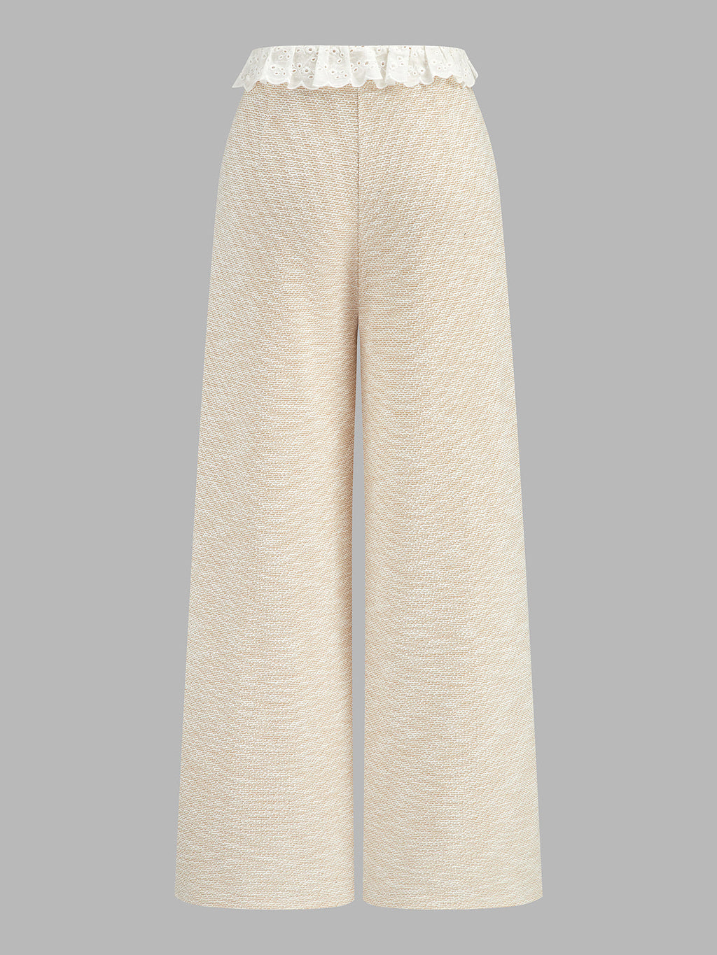 Lace Trim Textured Cami Top & Drawstring Pants Set