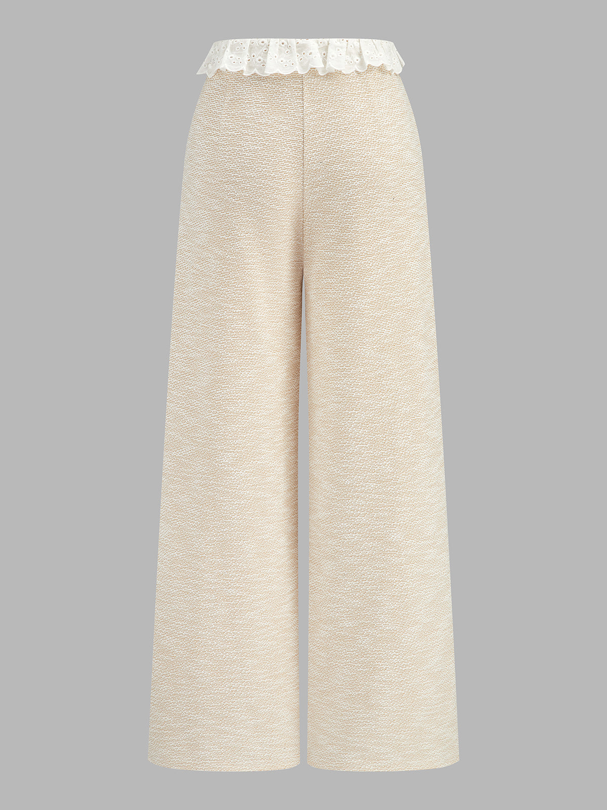 Lace Trim Textured Cami Top & Drawstring Pants Set