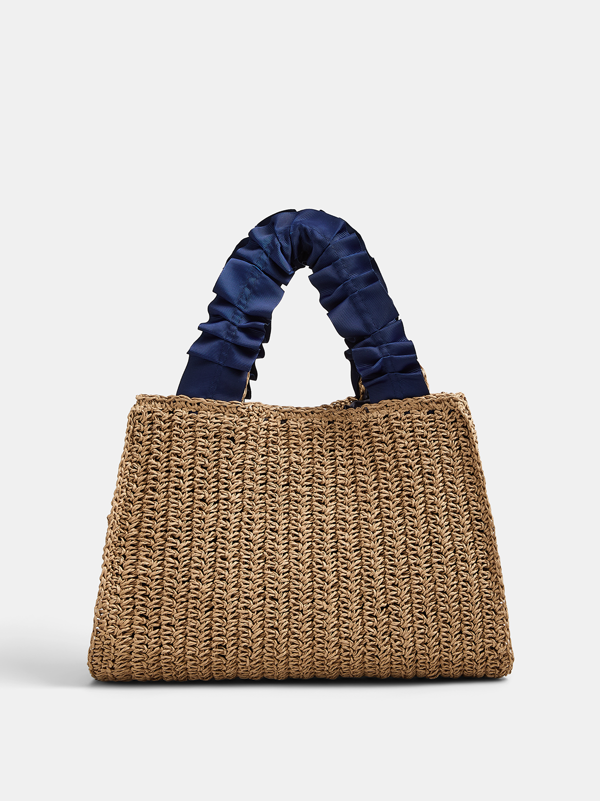 Pearl Decor Woven Straw Tote Bag