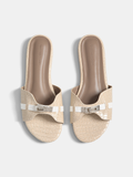 Crocodile Pattern Buckle Slide Sandals