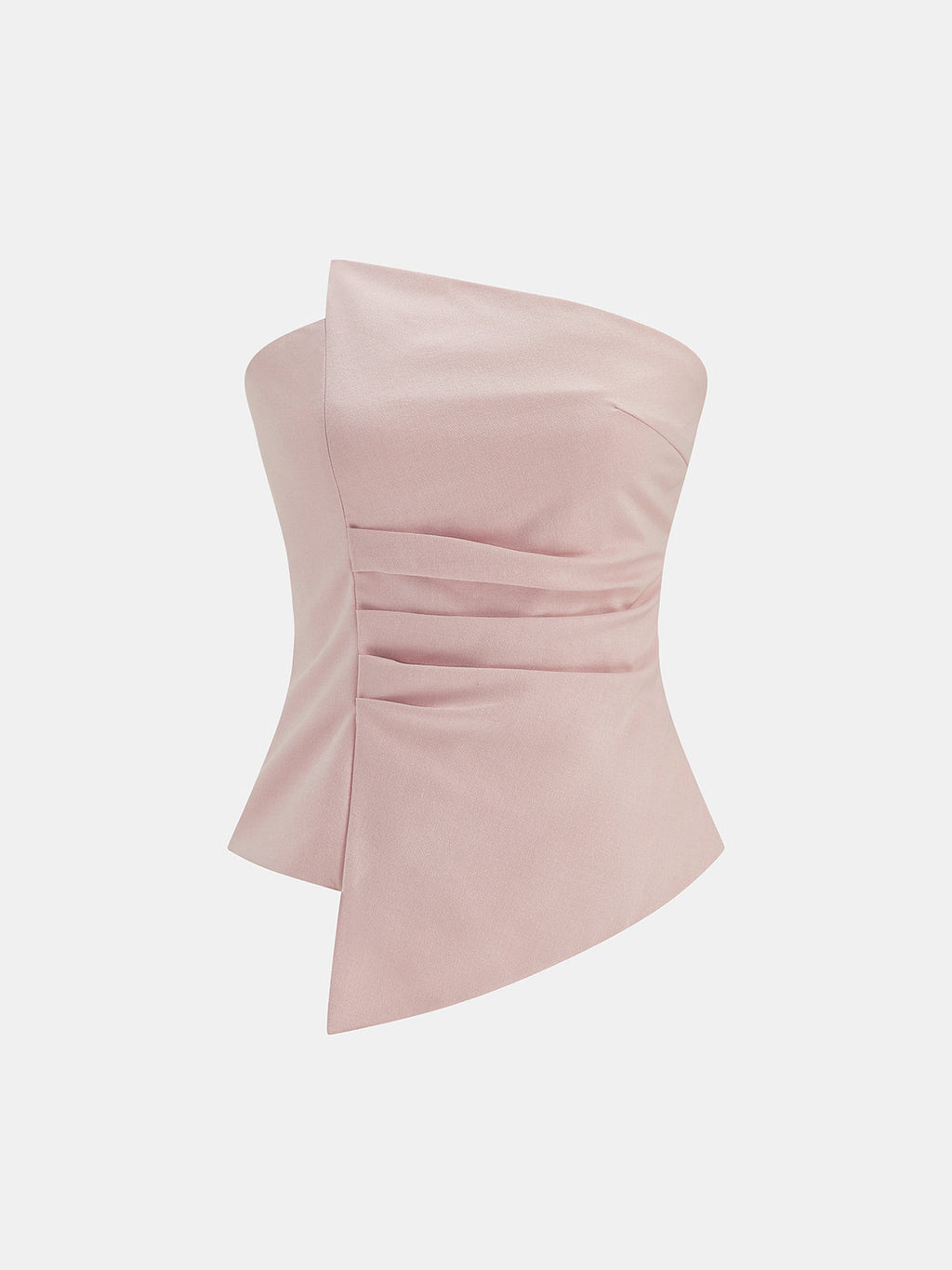Asymmetric Ruched Strapless Top & Pants Set