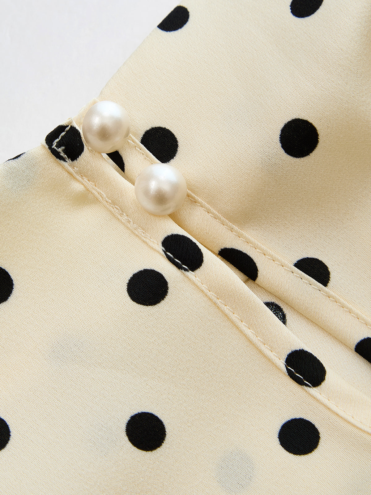 Polka Dot Asymmetric Hem Satin Blouse