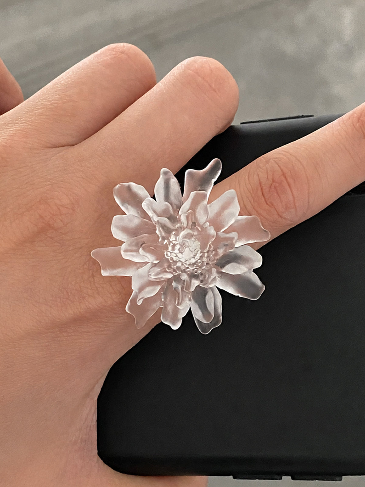 Large Flower Statement Open Ring
