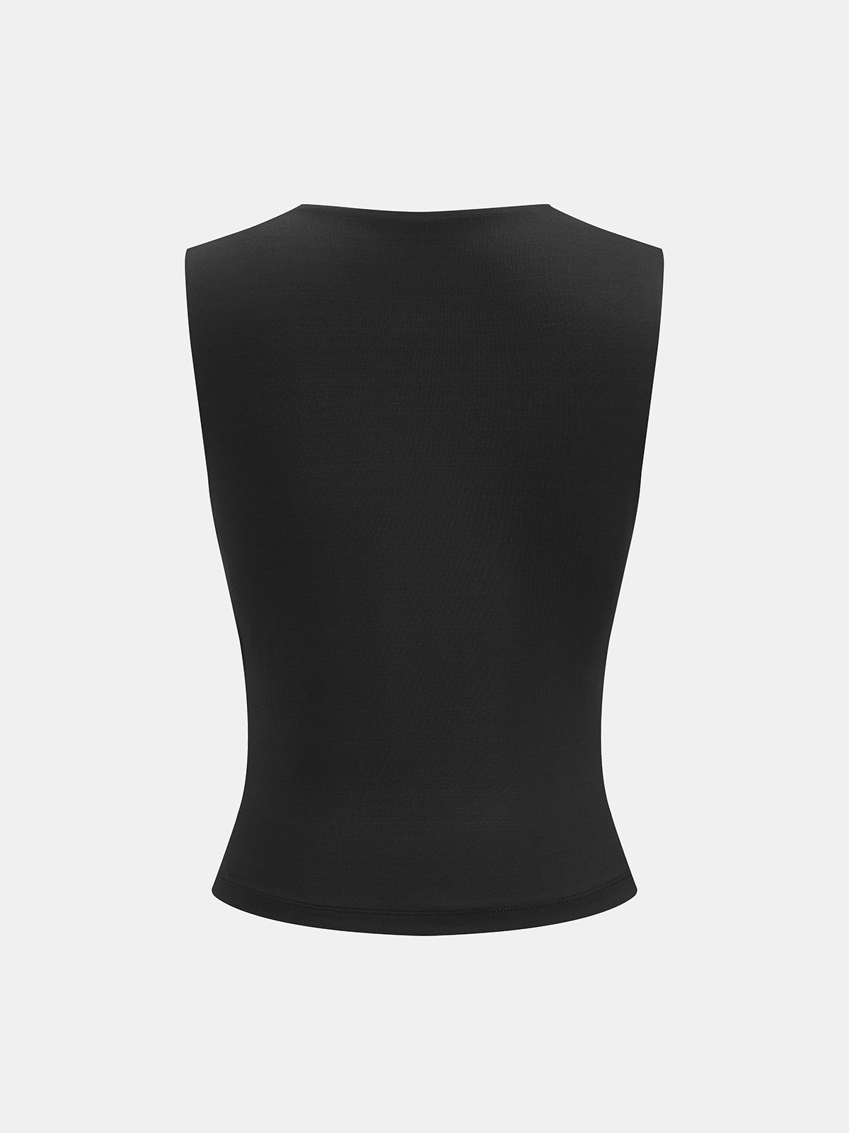 Ruched Sleeveless Fitted Blouse