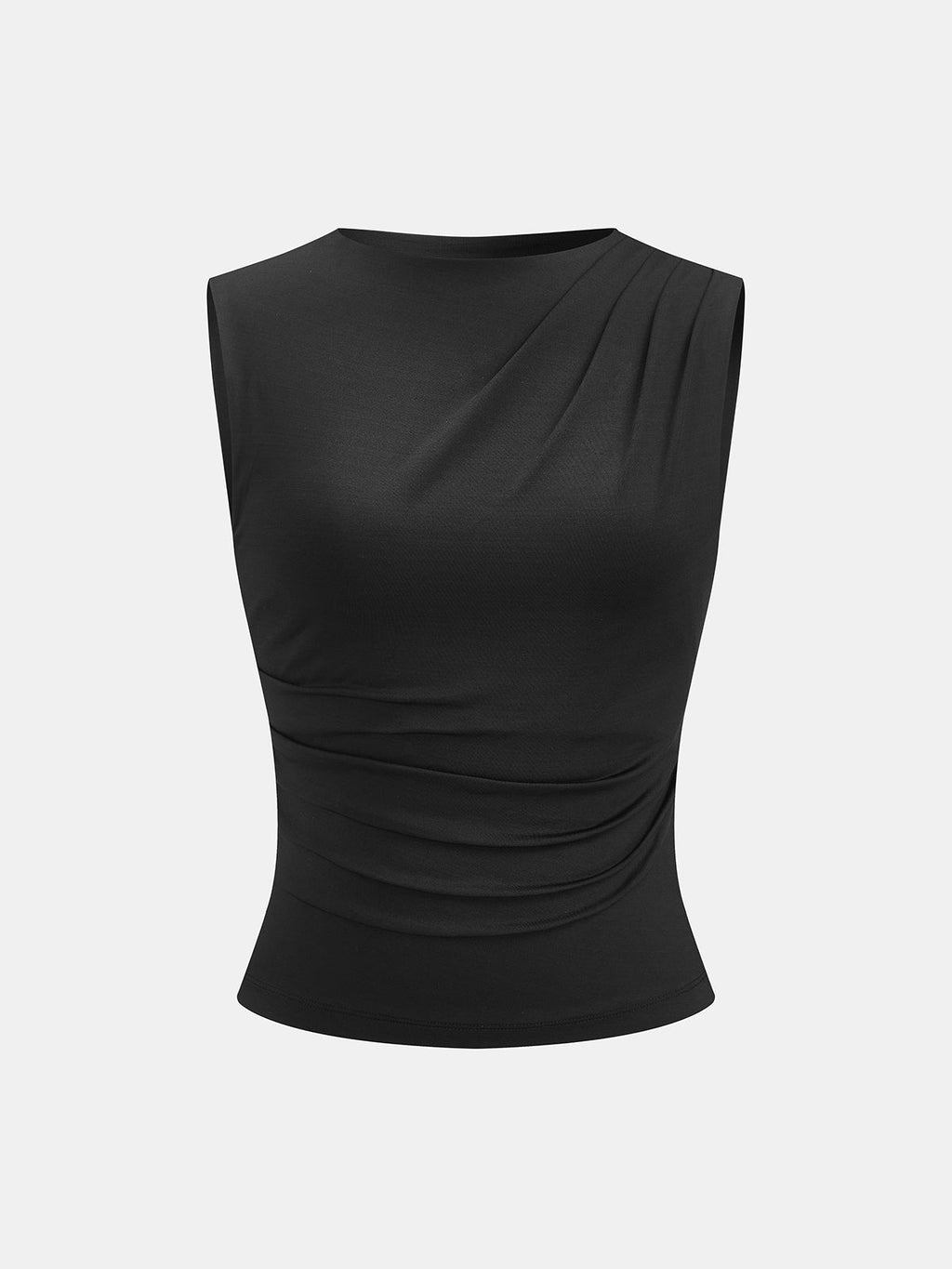 Ruched Sleeveless Fitted Blouse
