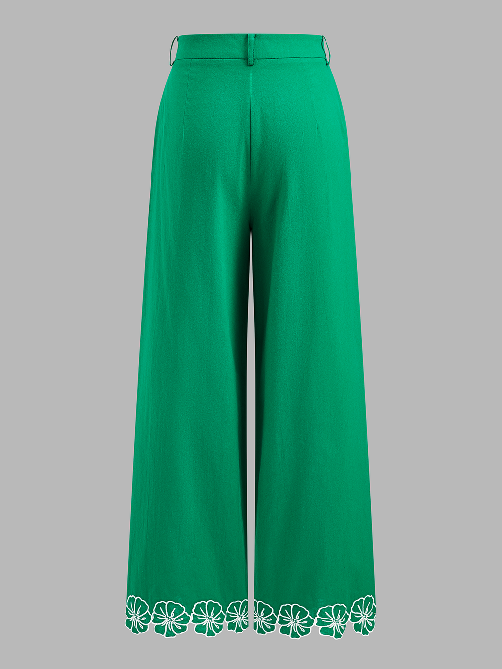 Cotton Floral Embroidered Two Piece Pants Set