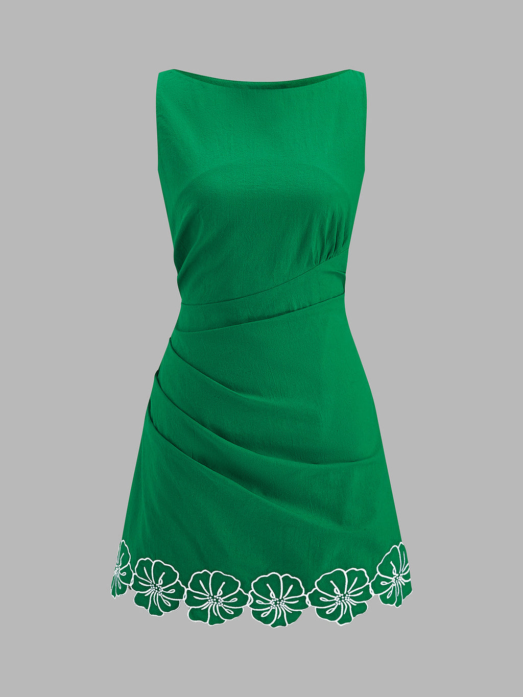Cotton Sleeveless Embroidered Mini Dress