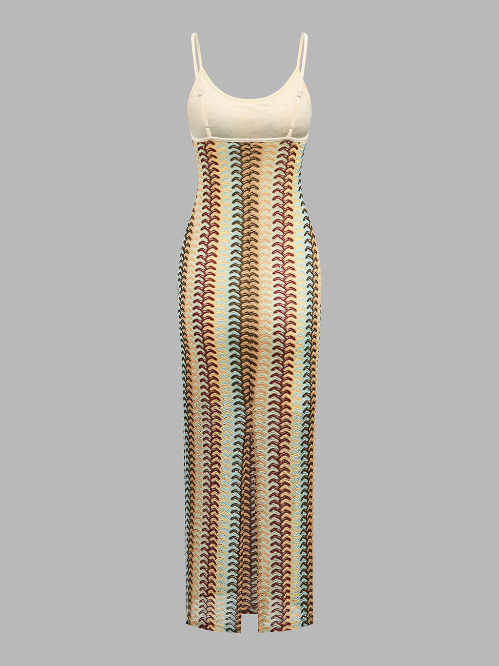 Multicolor Striped Knit Midi Cami Dress
