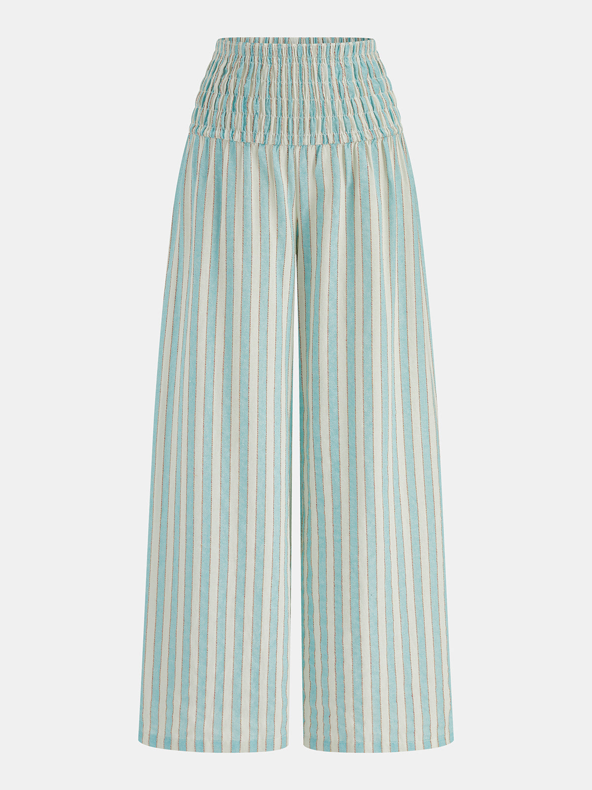 Striped Smocked Two Piece Pants Set