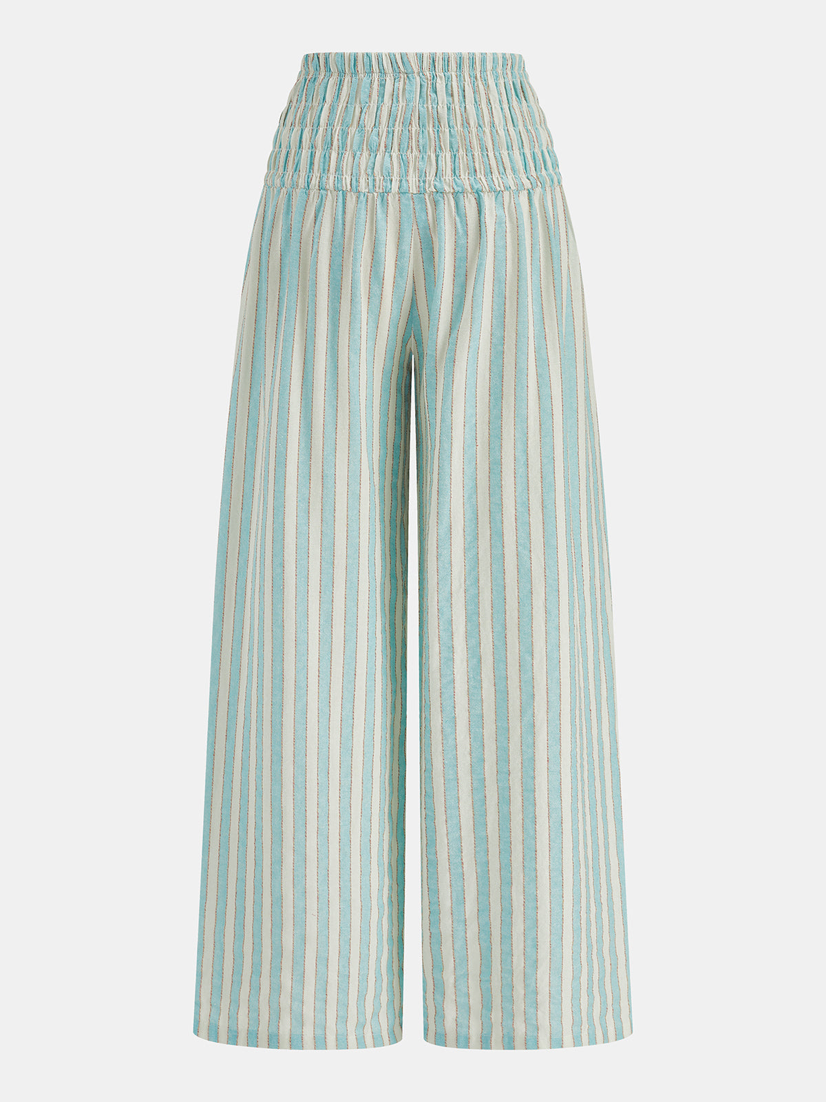 Striped Smocked Two Piece Pants Set