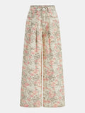 Floral Mid Waist Wide Leg Jeans
