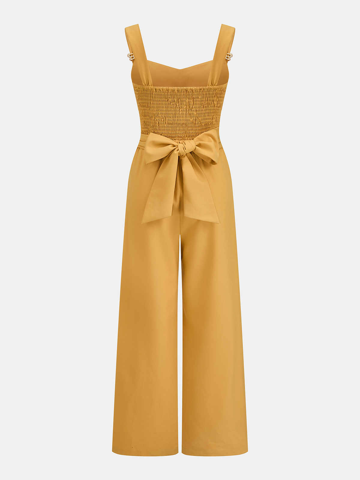 Cutout Bow Back Wide Leg Jumpsuit