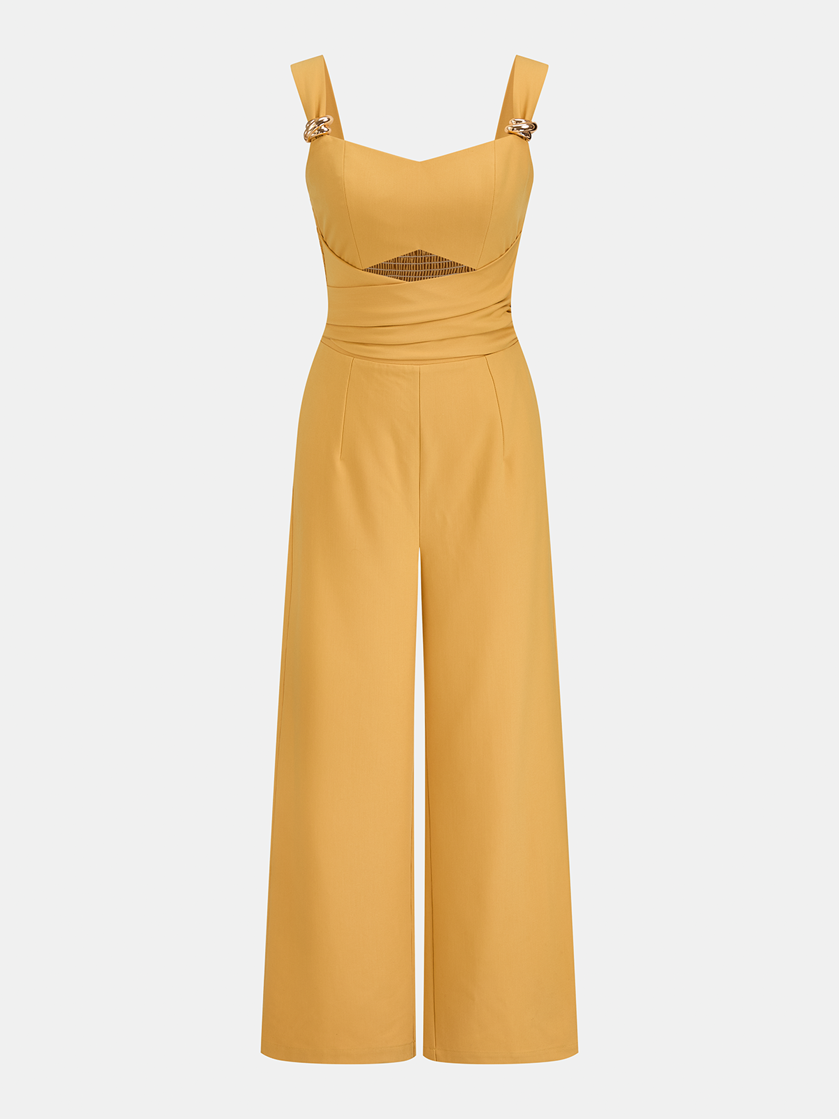 Cutout Bow Back Wide Leg Jumpsuit