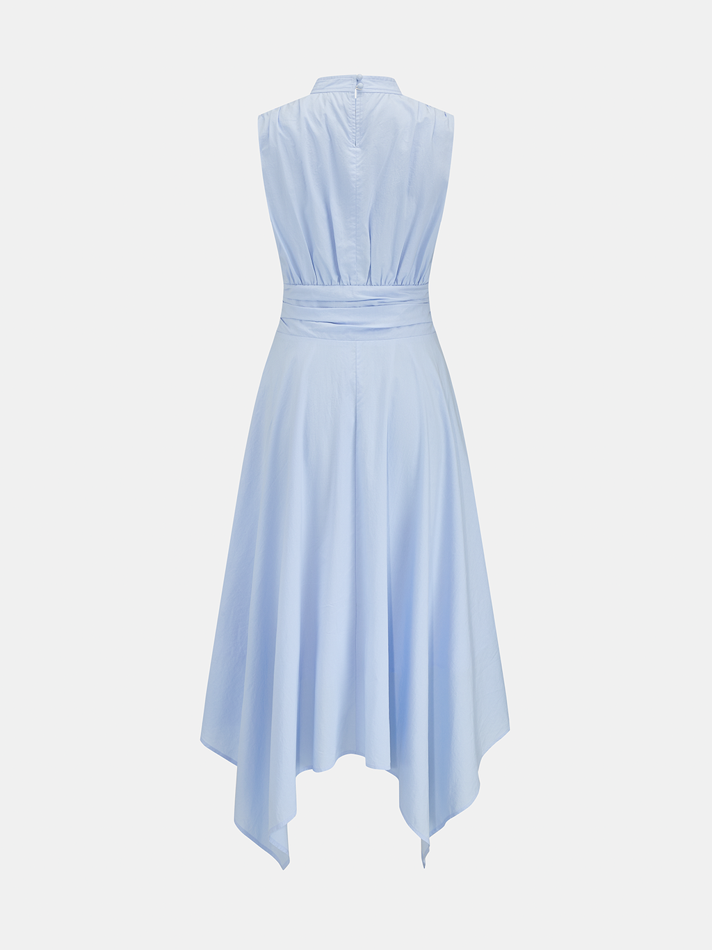 Stand Collar Sleeveless Irregular Hem Midi Dress