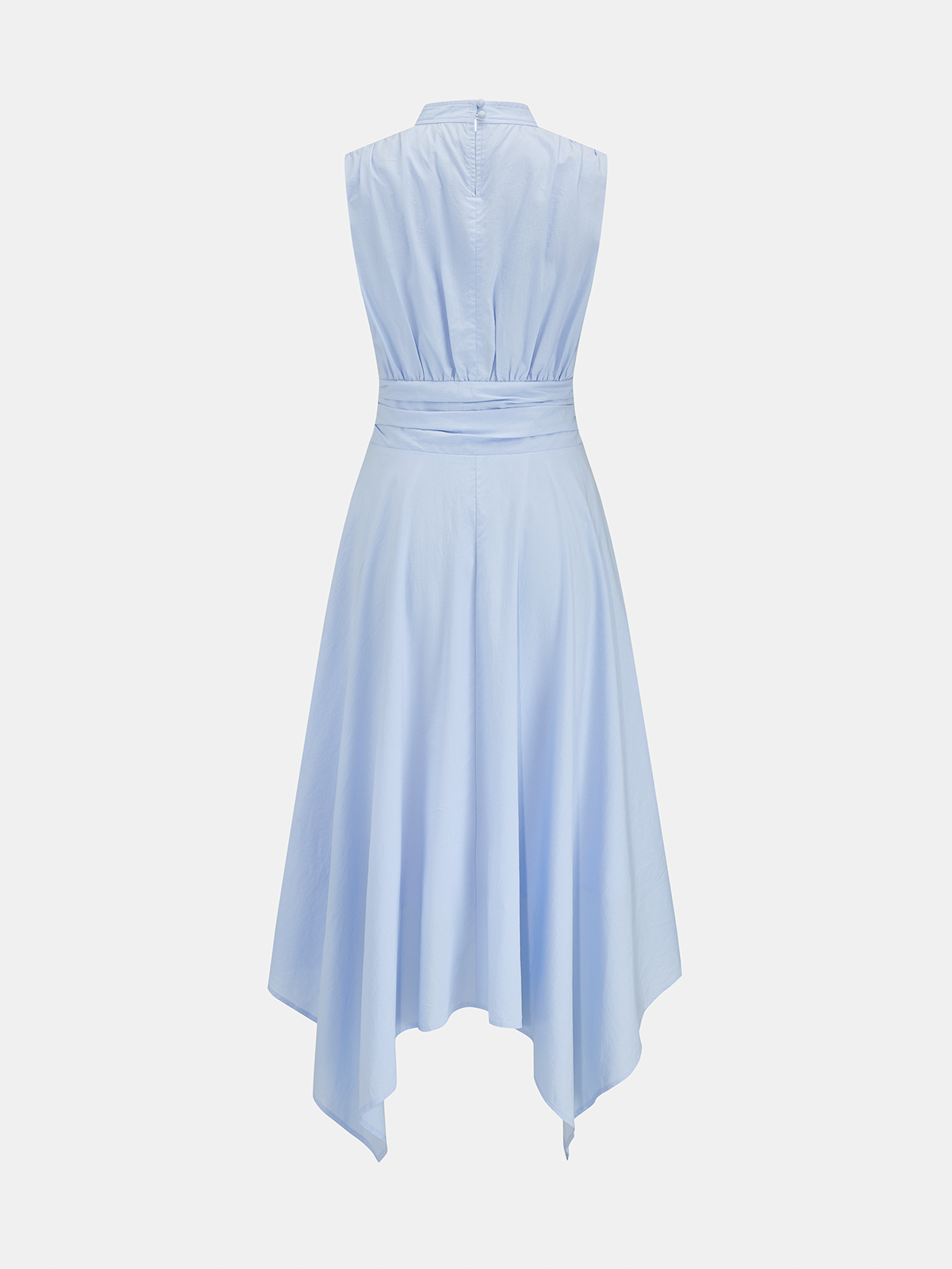 Stand Collar Sleeveless Irregular Hem Midi Dress