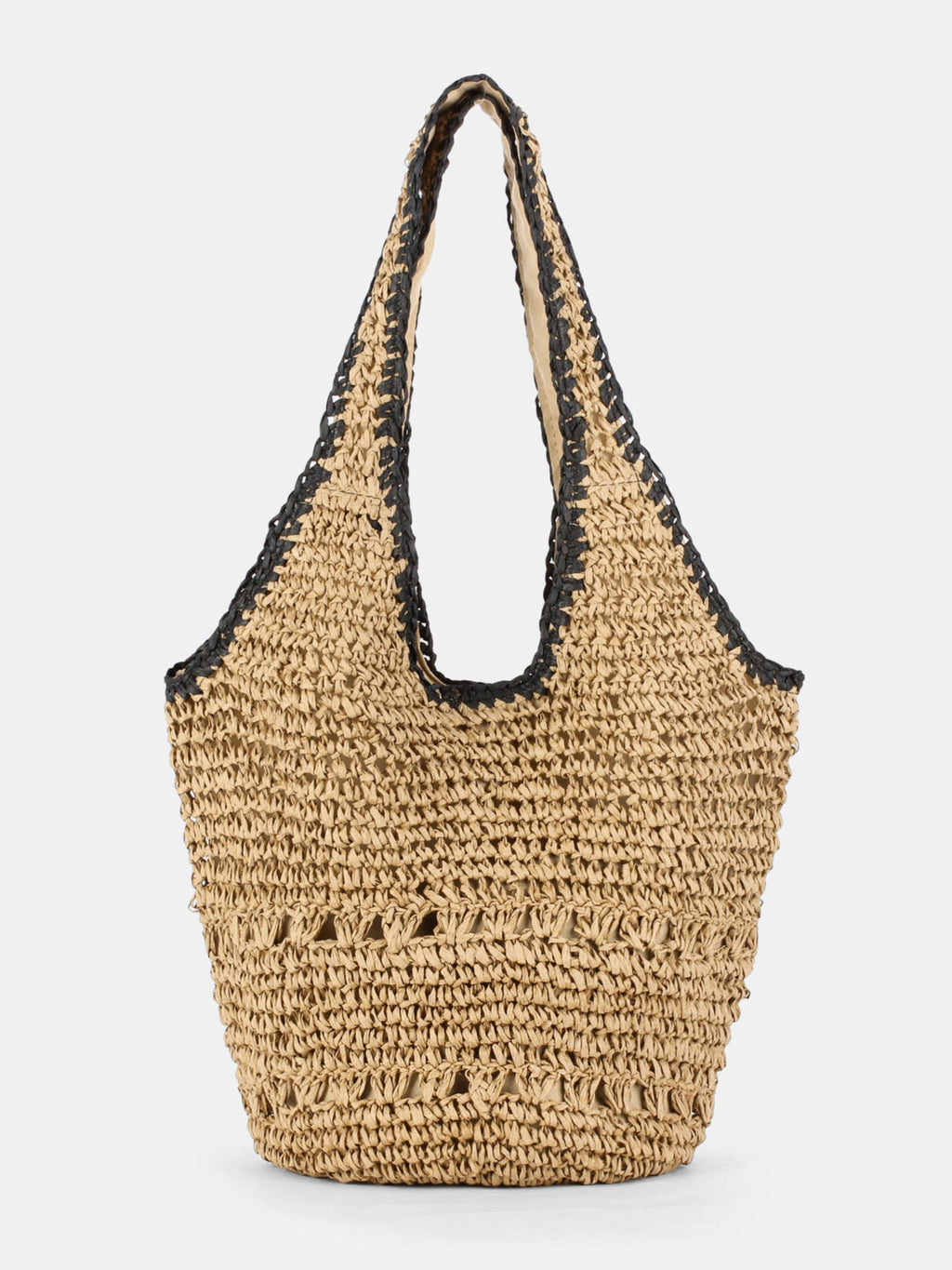 Woven Straw Crochet Shoulder Tote