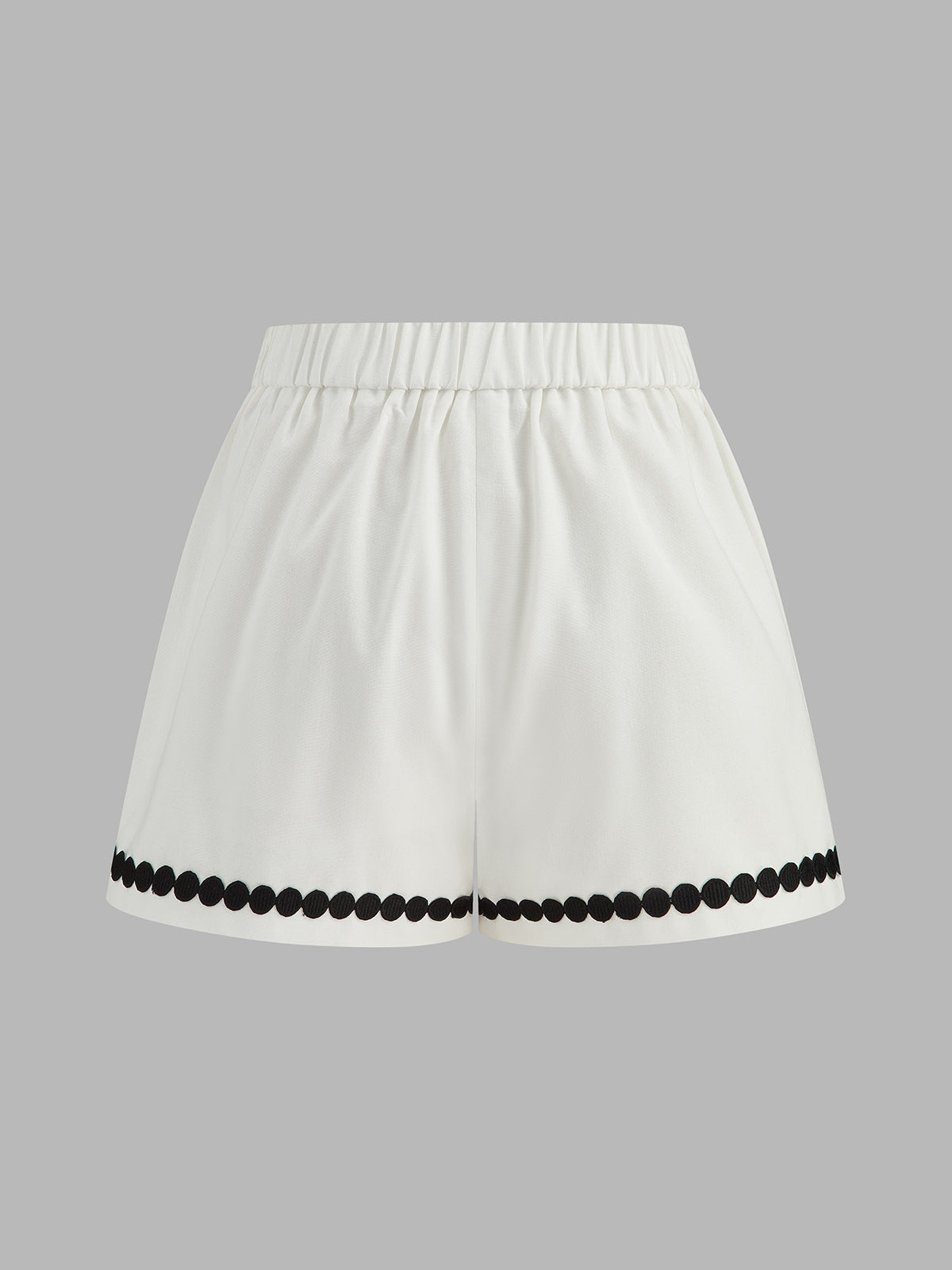Contrast Trim Corset Shorts Set