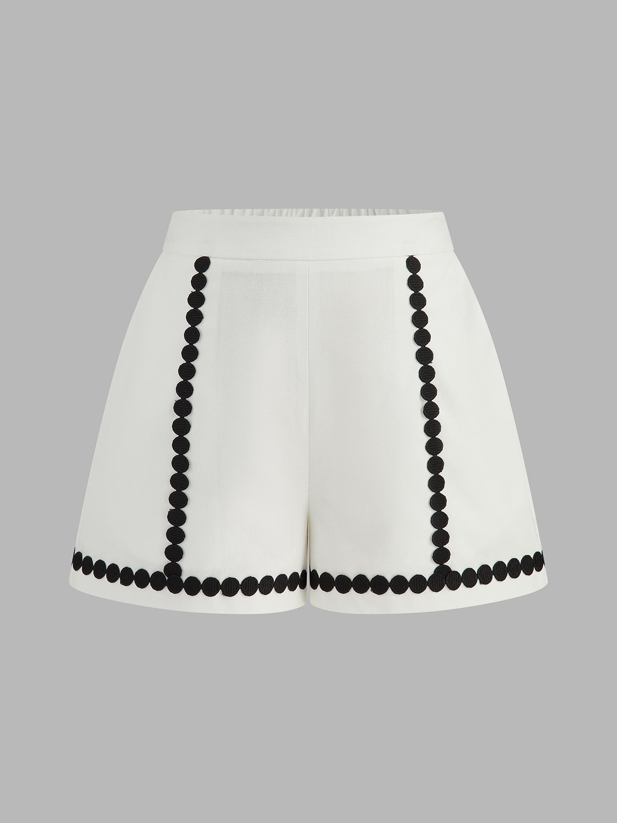 Contrast Trim Corset Shorts Set