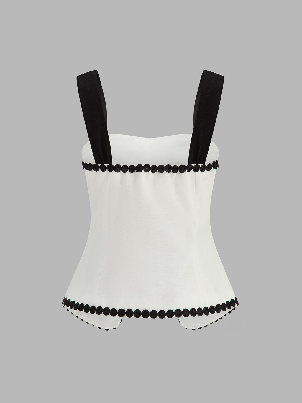 Contrast Trim Corset Shorts Set