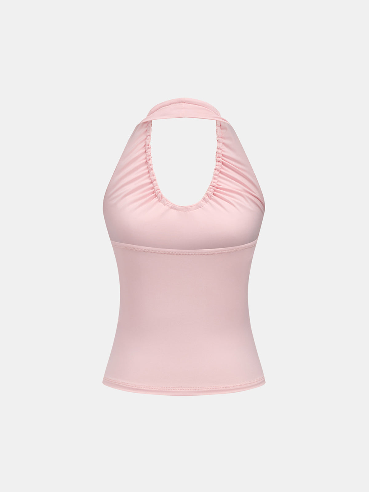 Drawstring Ruched Halter Tank Top