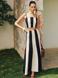 Striped Cami Top & Smocked Maxi Skirt Set