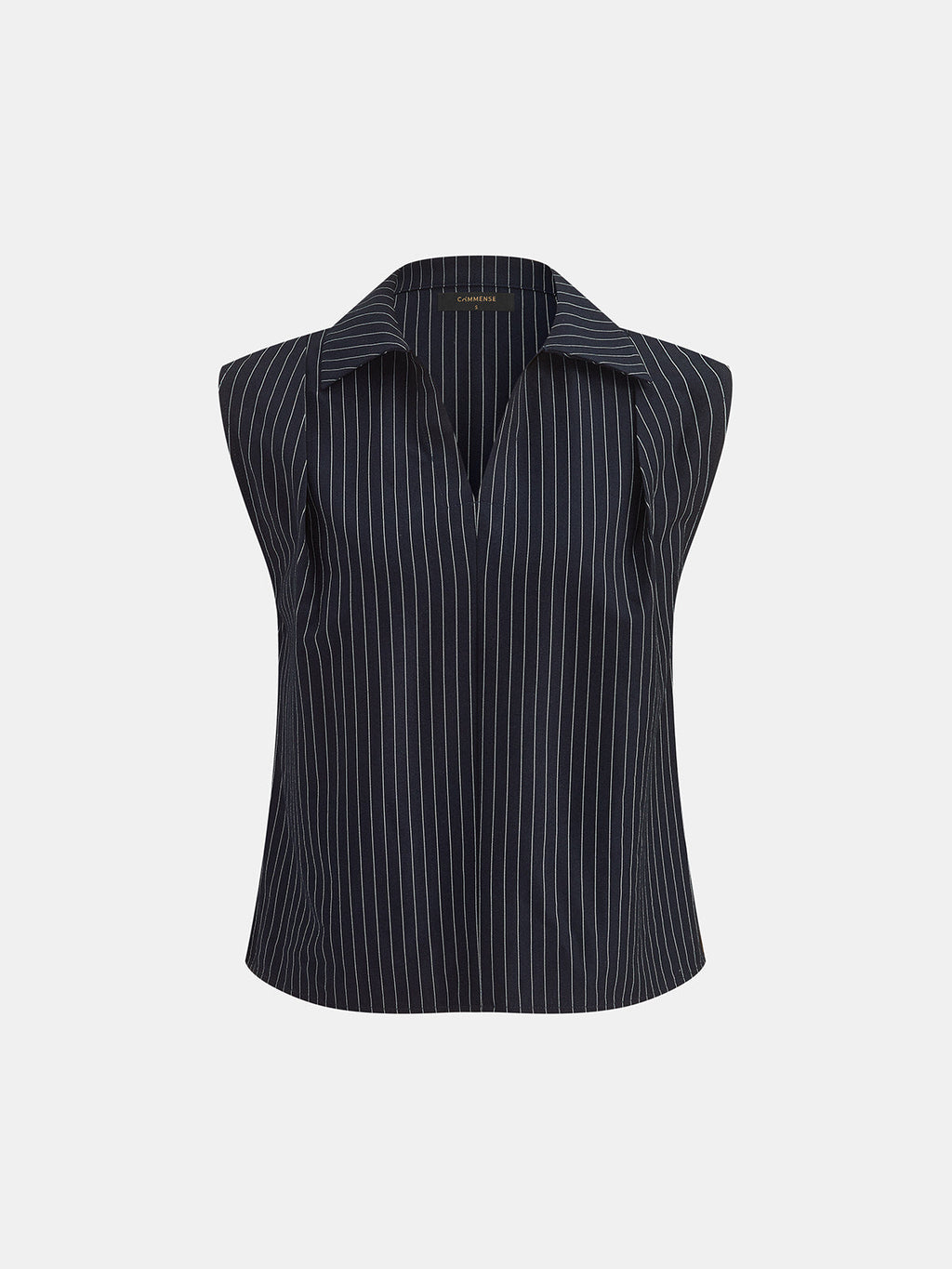 Pinstriped Sleeveless Shirt & Pants Set