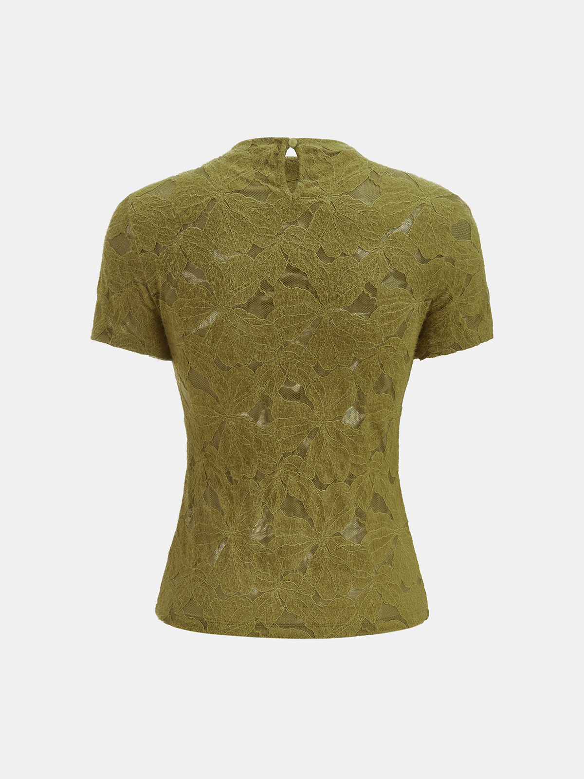 Pearl Embellished Lace Short Sleeve Top