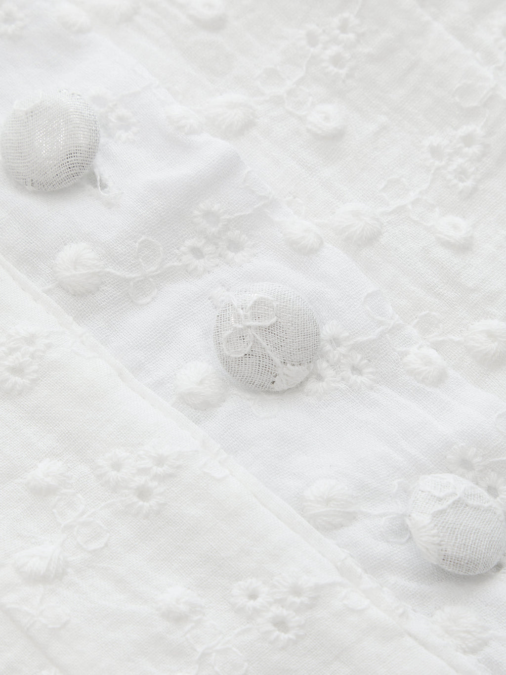 Eyelet Embroidered Button Front Top