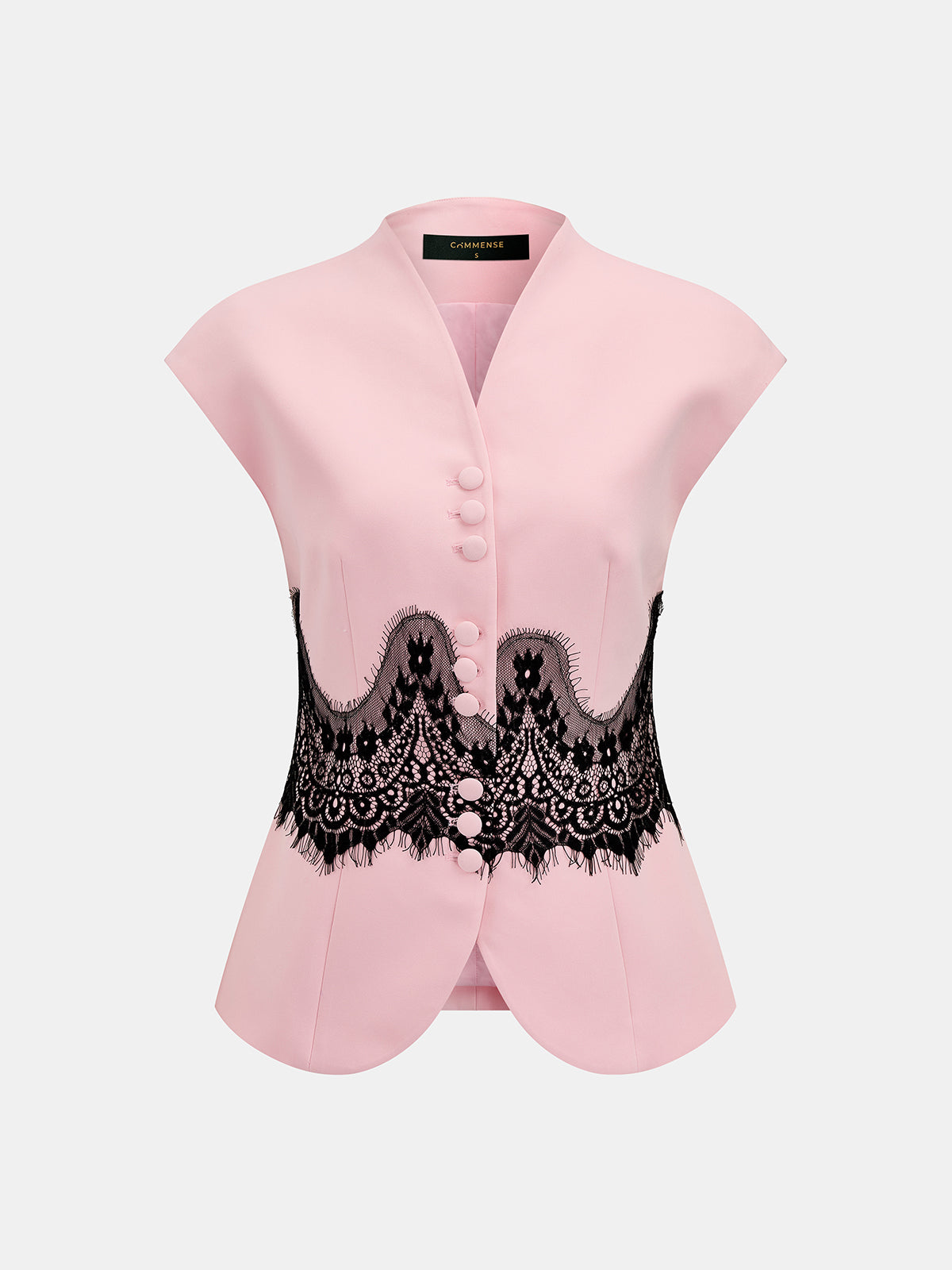 Lace Panel Cap Sleeve Blouse & Pants Set