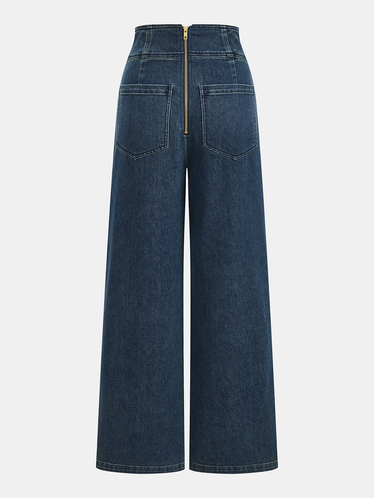 High-Waist Wide-Leg Denim Pants